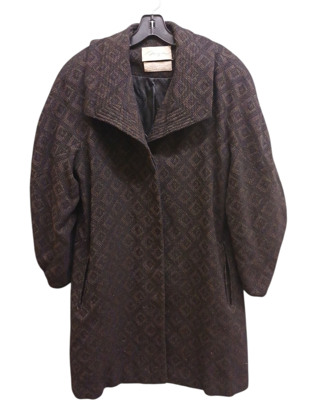 Miya & Co Vintage Bergdorf Goodman Patterned Wool Pea Coat Size 6